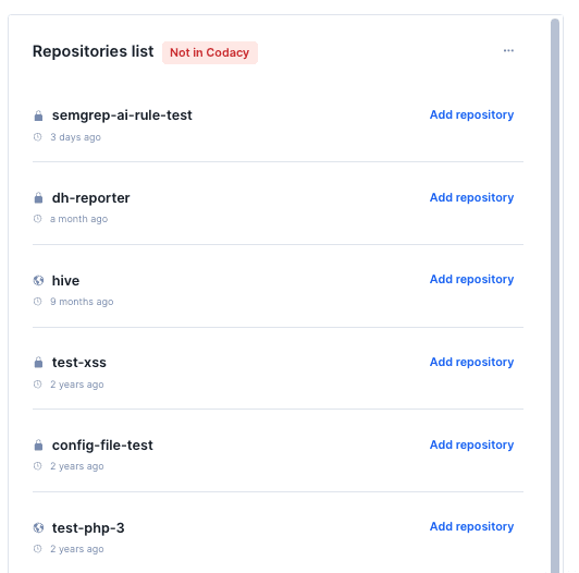 Repositories list
